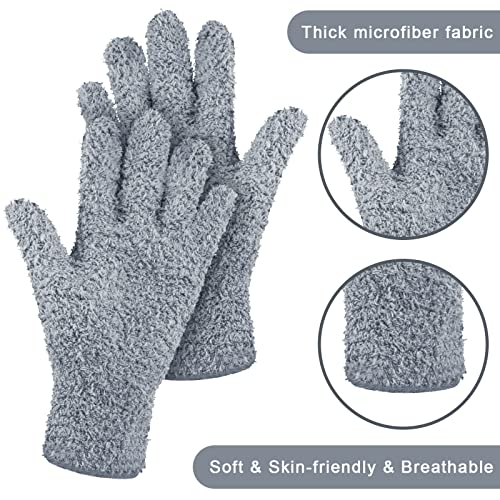 Patelai 3 Pairs Microfiber Dusting Gloves for Plants Leaf, Medium - color: Black, White, Gray, size: Medium