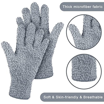 Patelai 3 Pairs Microfiber Dusting Gloves for Plants Leaf, Medium - color: Black, White, Gray, size: Medium
