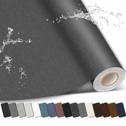 Fabric Repair Patch, Self Adhesive Couch Tape for Cloth Furniture - color: Linen Dark Grey, size: 3.5X79 Inch
