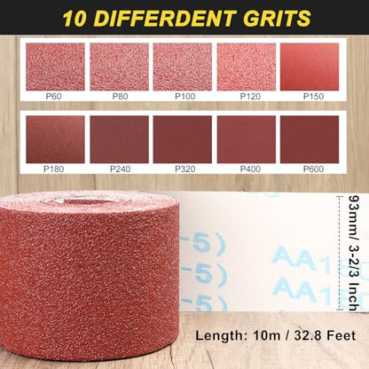 Emery Cloth Roll 120 Grit, 3-2/3 Inch x 33 Ft Heavy Duty Sandpaper - size: 120 Grit