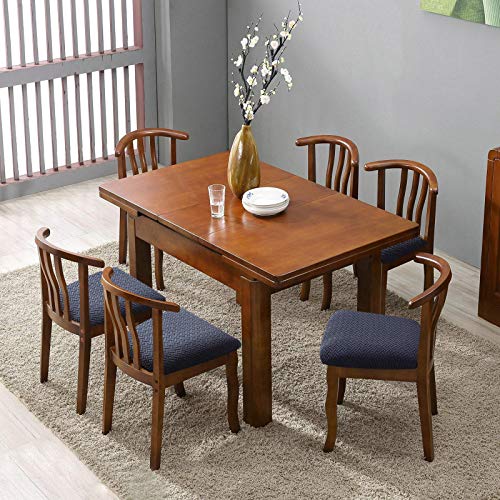 Genina Seat Covers for Dining Room Washable Chair Seat Slipcovers Set of 6 - color: Navy Blue, size: 16-20in Not waterproof