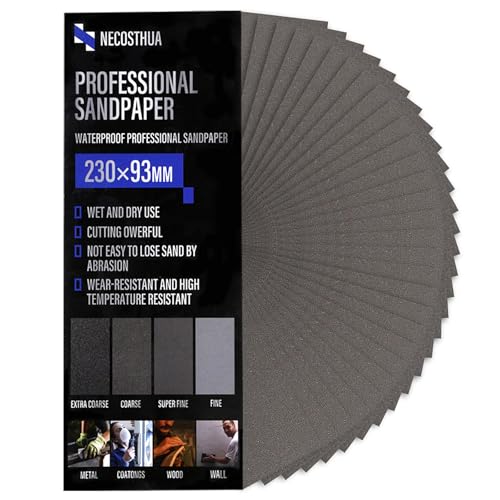30PCS 600 Grit Sandpaper, 9 x 3.6 Inch Wet Dry Coarse Sand Paper for Wood Furniture Finishing Drywall Metal Sanding Paper, Automotive Sandpaper Sheets - size: 93x230mm, style: 600Grit