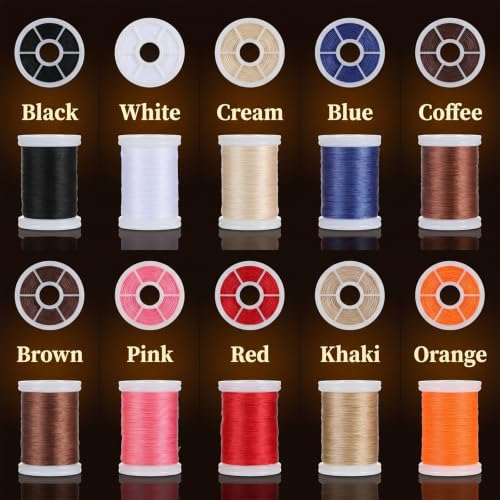 10 Spools Heavy Duty Upholstery Thread Kit 328 Yards Bonded Nylon Thread