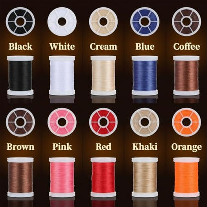 10 Spools Heavy Duty Upholstery Thread Kit 328 Yards Bonded Nylon Thread