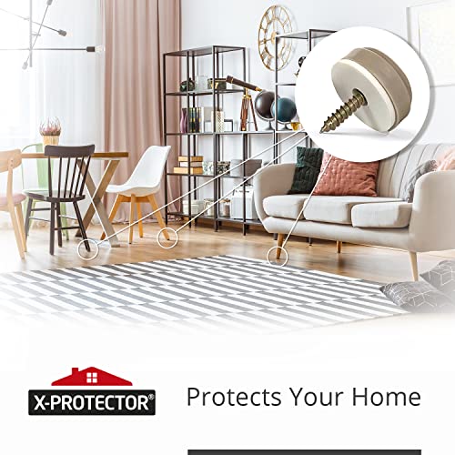 Chair Glides X-PROTECTOR - 16 PCS 1" Screw-On Furniture Glides - size: 1 inch (16 pieces) - Beige