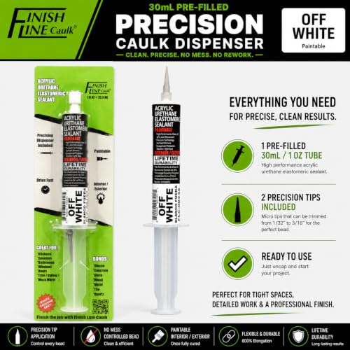 30mL Pre-Filled Precision Caulk Applicator Off WT 1-Pack - color: Off White
