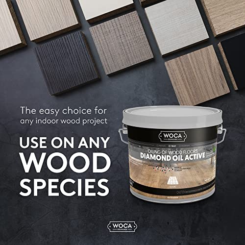 WOCA Denmark Diamond Oil Active (White, 1.5 oz Tester) – Extremely Durable, Plant-Based Wood Finish | Low VOC, Isocyanate-Free, Liquid-Resistant | Safe for All Wood Species, Including Exotic Woods - color: White, size: 1.5oz