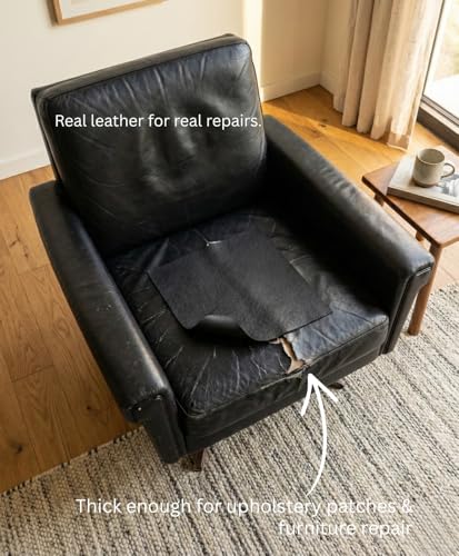 Natural Grain Cow Leathers: 12'' x 12'' Pre-Cut Leather Pieces (Black, 1 Piece) - color: Black, size: 1 Piece