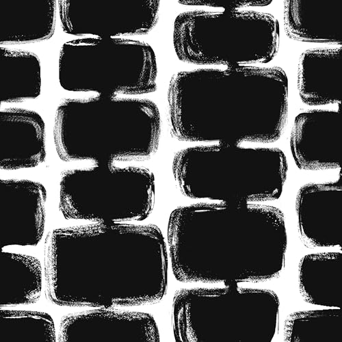 Safiyya Peel and Stick Wallpaper Black and White Contact Paper Mid Century Modern Abstract Geometric Wall Paper Self Adhesive Removable Wallpaper for Bathroom and Bedroom Vinyl 17.3"x78.7" - color: Black/White, size: 17.3" x 78.7"