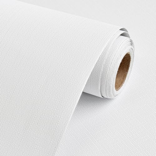 Rugreat Matte White Peel and Stick Wallpaper Paintable 118inL 12inW - color: White, size: 12" x 120"