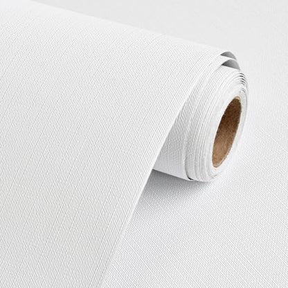 Rugreat Matte White Peel and Stick Wallpaper Paintable 118inL 12inW - color: White, size: 12" x 120"