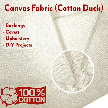 Barcelonetta | Canvas Fabric | Cotton Duck | Thick & Heavy | Natural 12oz | 60'' Wide | Arts & Crafts, Backings, Covers, Placemats (50 Yard Roll) - color: Natural 12oz, size: 50 Yard Roll