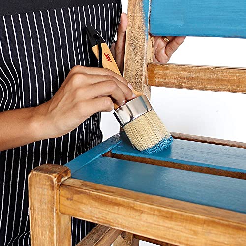 Chalk and Wax Paint Brushes, 4 Piece Set for Furniture, Natural Bristles