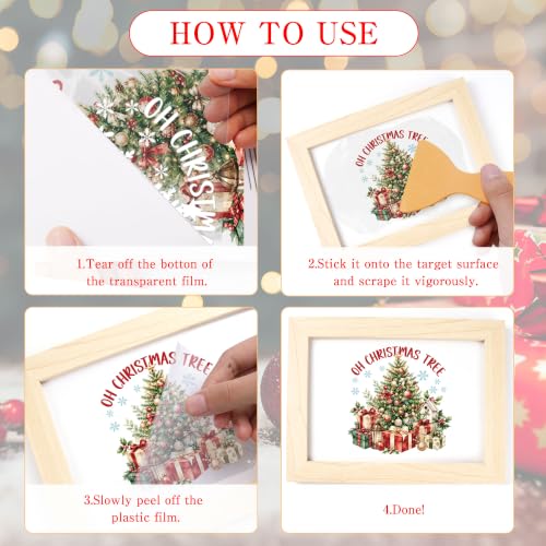 Christmas Rub on Transfers for Crafts, Santa Transfer Furniture Decals - style: Old World