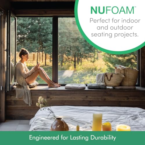 Fairfield NuFoam Pad, Densified Polyester Batting Foam, Durable Foam Pad, Ideal Craft Foam for Chair Cushions, Deck Furniture, Camping, Futons, and More, 24" x 8 Yards x 1"