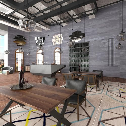 TOTIO Silver Grey Stained Plaster Contact Paper Smoky Gray Peel and Stick Wallpaper 16x354inch Air Guide Slot Design Matte Thick Self-adhesive Waterproof Vinyl Wrap Modern Industrial Style Wall Sticks - color: Light Gray, size: 16" x 354"