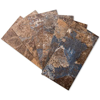 Art3d 102-Pack Peel and Stick Backsplash, Stick on Subway Tile, Rust Slate - color: Rust-slate