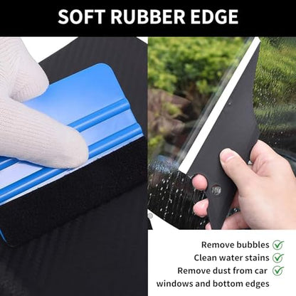18PCS Car Window Tint Kit, Vehicle Glass Protective Film Wrapping Installation Set, Auto Vinyl Wrap Tinting Tools Included Squeegees, Window Rubber Squeegee,Cutting Knife with Blades (18PCS)