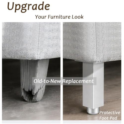 Geesatis Furniture Legs,Adjustable Square Rectangular Replacement Feet - color: White, size: 3inch