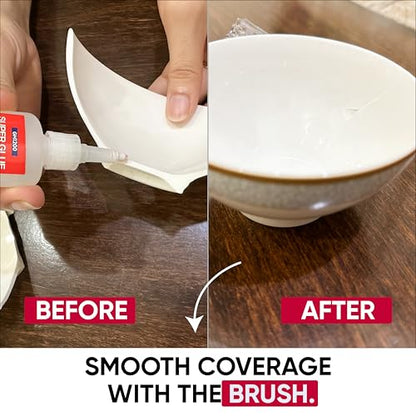 GH1200 (2-in-1) Super Glue with Brush Applicator & Nozzle, Mess Free Superglue Brush, Instant Never Dries, 3000 CPS Ca Glue, No Stain Clear Glue, Super Glue for Plastic, Rubber & More - style: 20g Super Glue Brush & Nozzle