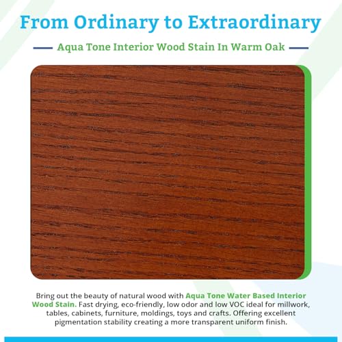 Aqua Tone Water-Based Wood Stain (Warm Oak, 5 Gallon) - color: Warm Oak, size: 5 Gallon