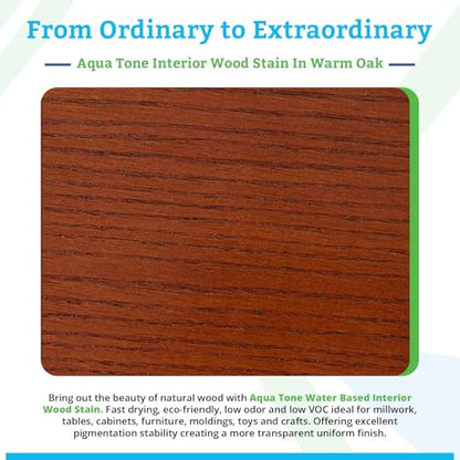 Aqua Tone Water-Based Wood Stain (Warm Oak, 5 Gallon) - color: Warm Oak, size: 5 Gallon