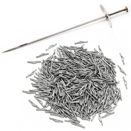 Otoolling 1 Pcs Button Tufting Needle with 100 Tufting Clasp for Upholstery