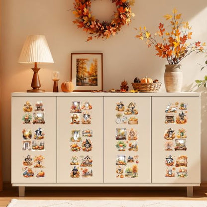 Fall Rub on Transfers for Crafts Vintage Pumpkin Maple Stickers Decals - style: Pumpkin