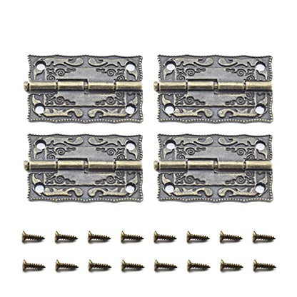 Antique Bronze Decorative Hinges Pattern Carved Design - color: 36 x 23 mm Back Engraving