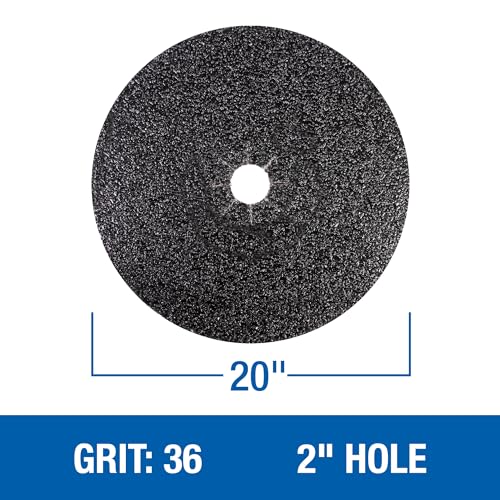 Mercer Industries 430036 Silicon Carbide Floor Sanding Disc, Cloth Back, 20" x 2" Hole, Grit 36X, 20-Pack - size: 20" x 2" Hole, style: Grit 36X