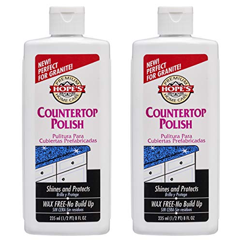 HOPE'S Countertop Restoration Polish, Streak-Free Kitchen Counter Cleaner, No Buildup on Countertops, Quartz, Marble, Corian, Composite, and Granite Polish, 8 Fl Oz, Pack of 2 - style: 8 Fl Oz (Pack of 2)