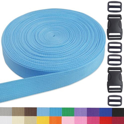 Turquoise 1 inch Webbing Strap Kit for DIY Crafts-Backpacks-20yds - color: Turquoise