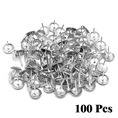 Piutouyar 100 Pcs Daisy Antique Silver Upholstery Tacks, 11x16mm Tacks - color: Silver