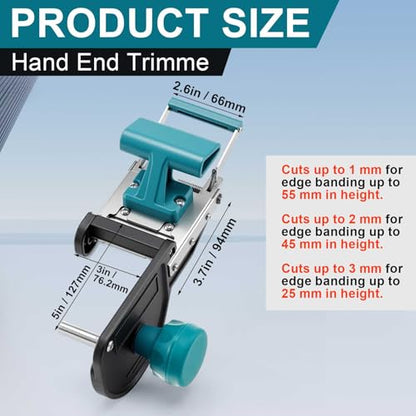 Hand End Trimmer Edge Banding Trimmer Manual Edge Banding Cutter Tool for Woodworking, Double Blade For PVC, ABS, Melamine, Veneer and Laminate for Furniture Production, Cabinet Assembly