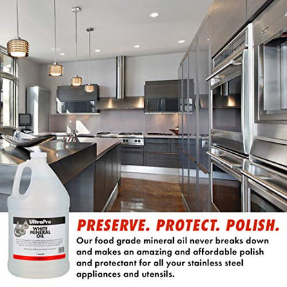 UltraPro Food Grade Mineral Oil, 1 Gallon, NSF Approved White Mineral Oil - size: 128 Fl Oz
