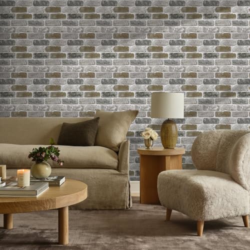 Commomy Faux Brick Peel and Stick Wall Panels 10 pcs 11.8" x 11.8" - color: Brick-TU
