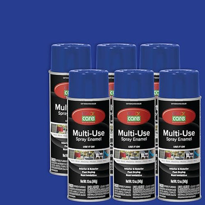 Spray Paint, 12 oz, 6-Pack (Gloss Dark Blue) – All-Purpose, Indoor & Outdoor, Rust Resistant, for Wood, Metal, Plastic & Masonry - color: Dark Blue