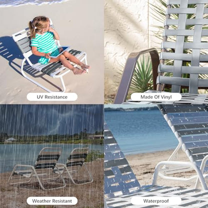 LukLoy 2" Wide 40ft Long Vinyl Straps for Patio Chairs Repairs, Grey - color: Grey
