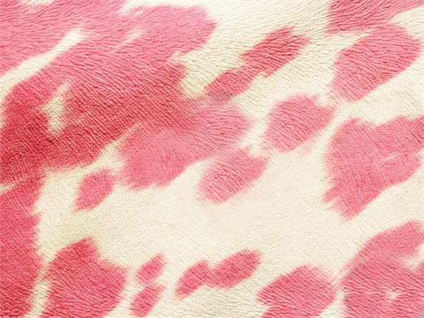 Velvet Suede Fabric Cow Print Pink / 54" Wide/Sold by the Yard