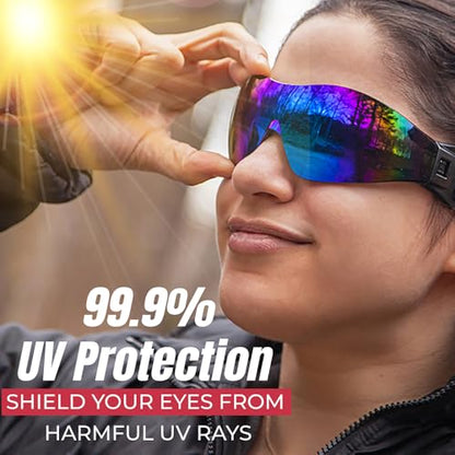 BISON LIFE Mirage Blue Mirror Lens vented Safety Goggles, ANSI Z87.1, 1Pack - color: Blue Mirror