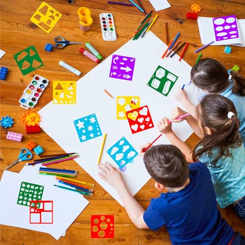 20 Pack Geometric Shape Stencils for Drawing Painting Crafts Art Projects - style: Geometry