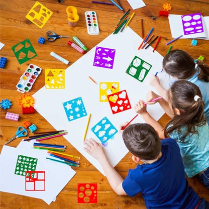 20 Pack Geometric Shape Stencils for Drawing Painting Crafts Art Projects - style: Geometry