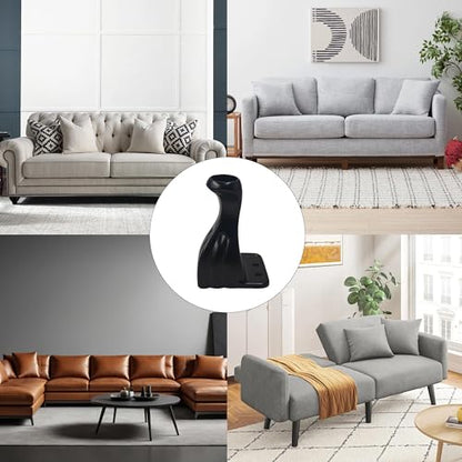 4Pcs 3.15 Inch Aluminum Alloy Furniture Legs, Black Artistic Metal Legs, Antique Couch Feet Decorative Furniture Legs Feet for Couch, Cabinet, Dresser, Table, Bookcase, Wardrobe