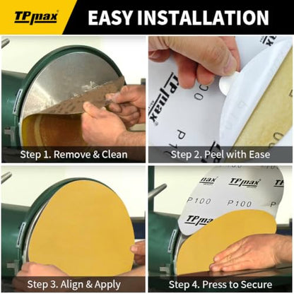 TPmax 6-Inch 500-Grit Gold PSA Sanding Discs, 50 Pack – Pro-Grade Self-Adhesive Stickyback Sandpaper with Quick-Release Tabs for DA Sander, Polishing-Grade Automotive/Wood/Metal Sanding - style: 500 Grit