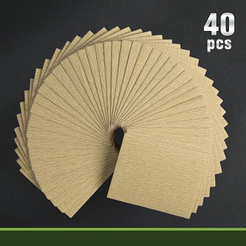 1/4 Sheet Sandpaper 4.5 x 5.5 Inch Palm Sander Paper 40PCS 220 Grit Sanding Sheets for Palm Sanders Sand Paper for Woodworking,Automotive,Metal - style: 220grit