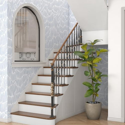 Theper Blue Peel and Stick Wallpaper Modern Contact Paper 17.3"×78.8" - color: Blue, size: 17.3" x 78.8"