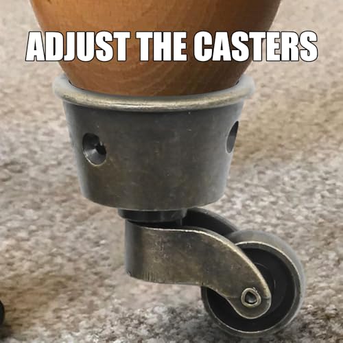 Anxingo 4 Pack 2.32 x 1.77 Inch Antique Zinc Alloy Swivel Cup Casters, Furniture Caster Wheels Universal Metal Pulley Wheels for Chair Cabinet Patio Table Sofas 1-3/4 Inch OD Vintage Green Bronze