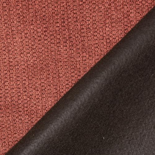 Textured Chenille Jacquard Upholstery Heavy Duty Polyester 58" Fabric by The Yard (Brick, 1 Yard) - color: Brick, size: 1 Yard