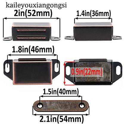 20 lbs Magnetic Door Catch, Heavy Duty Latch for Cabinets Shutter Closet Furniture Door, Stainless Steel Cabinet Catch, Oil Rubbed Bronze (2 Pack) - color: 2PCS