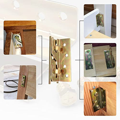 Bed Rail and Frame Brackets 4PCS Heavy Duty Hardware for Wood Beds